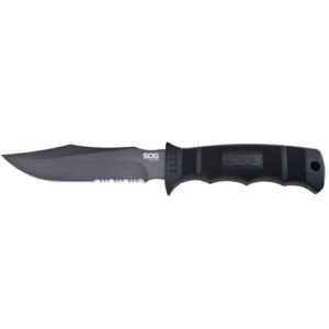 SEAL PUP FIXED KNIFE - BLACK, CLIP POINT, COMBINATION EDGE, 4.75" BLADE
