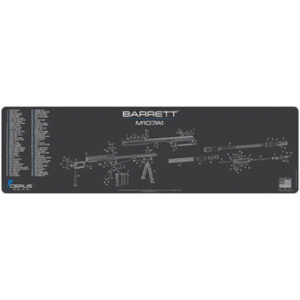 BARRETT M107A1 SCHEMATIC MAGNUM GUN MAT - CHARCOAL GRAY/CERUS BLUE, 14" X 48"